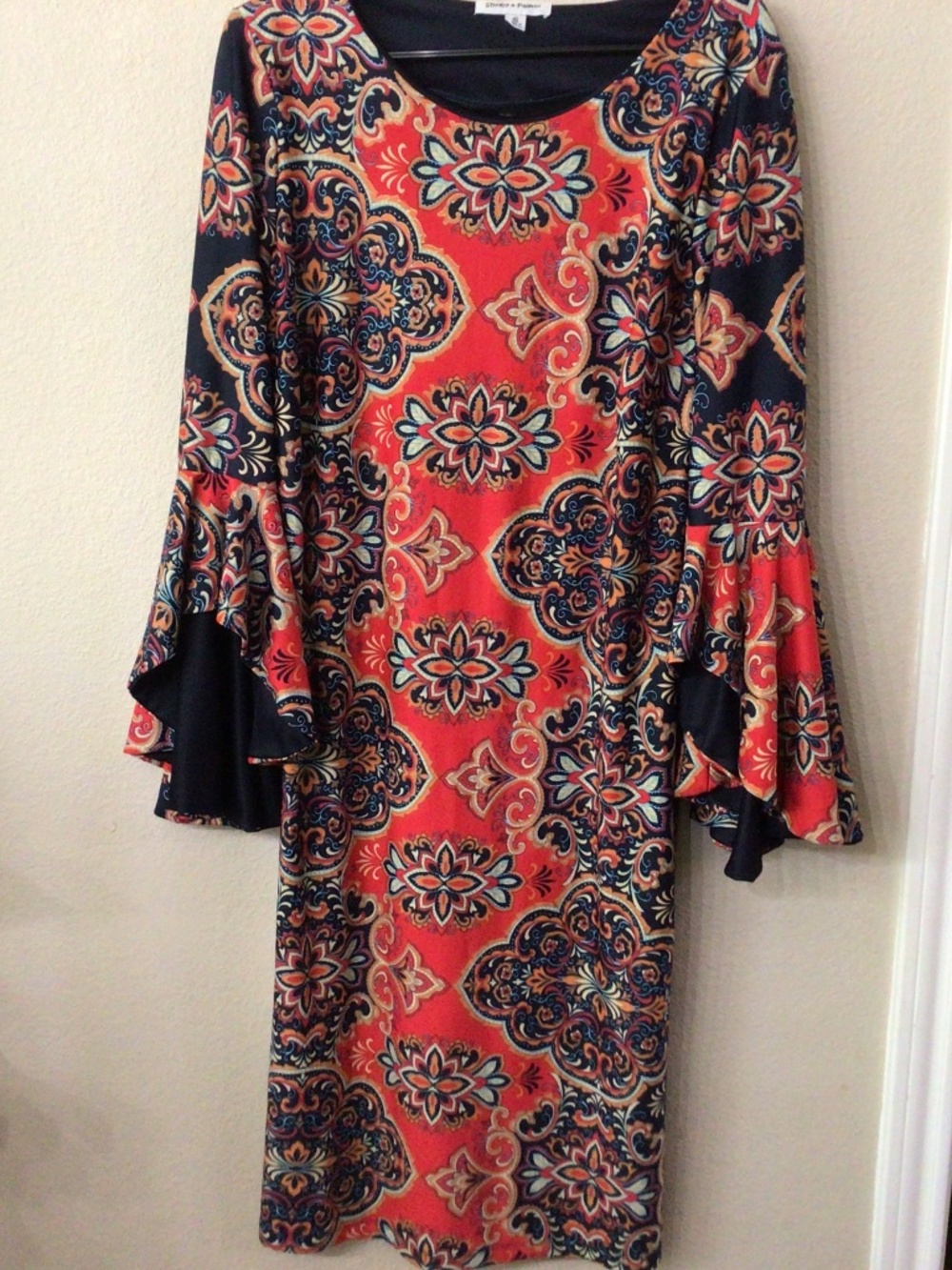 Shelby &  Palmer Colorful dress with full sleeves. Size 16. Great shape.